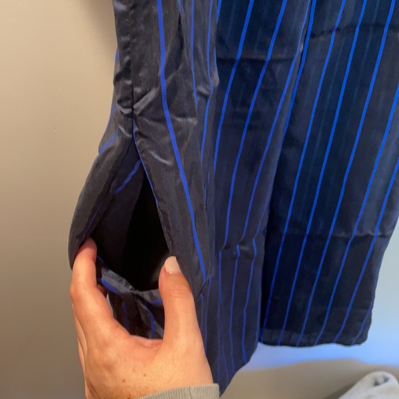 Banana Republic Off-the-shoulder Navy Blue Stripped Dress - Picture 5 of 10